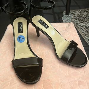 Black 3” ankle strap heels